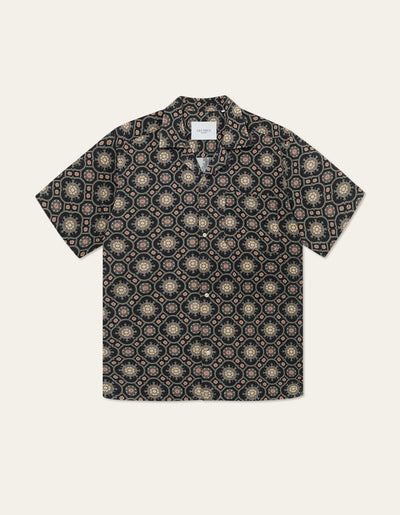 Les Deux MEN Tapestry SS Shirt Shirt 100550-Black/Surplus Green