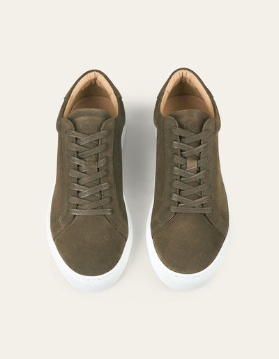 Les Deux MEN Theodor Suede Sneaker Shoes 522522-Olive Night