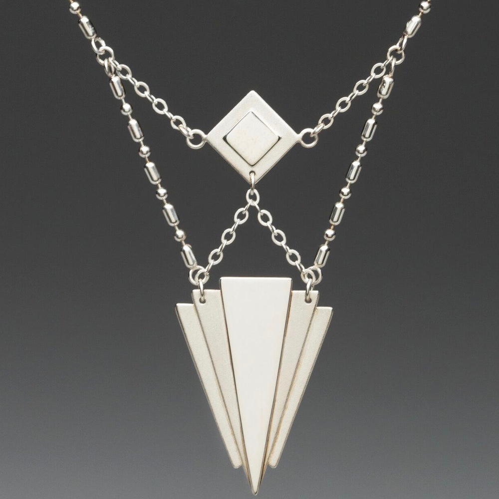 Sterling Silver Necklace Art Deco Artisan Jewelry Jandi Burkett Metalsmith