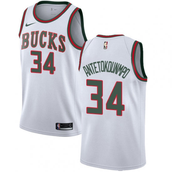 Men's Milwaukee Bucks Antetokounmpo Hardwood Classics White | Gear Nation