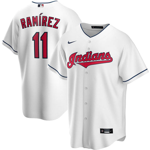 Mens Cleveland Indians Jose Ramirez Cool Base Replica Jersey White ...