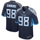 Men's Tennessee Titans Jeffery Simmons Game Jersey - Navy