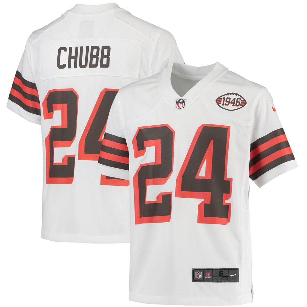 Men's Nike Nick Chubb White Cleveland Browns 1946 Collection Alternate Game  Jersey