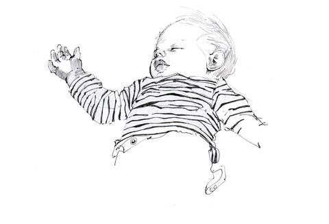 portrait sketch of a sleeping child about face illustration drawing painting commission