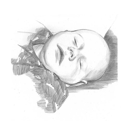 pencil portrait of a sleeping child from life portrait painter