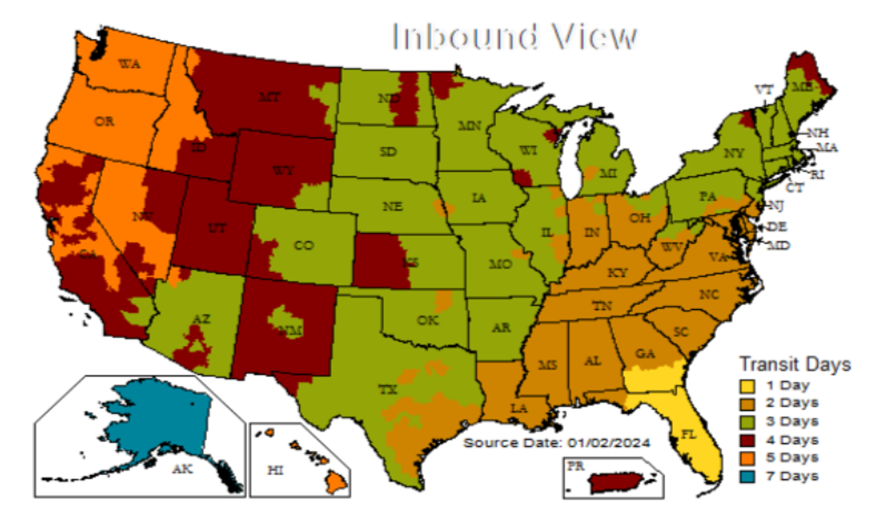 shipping map