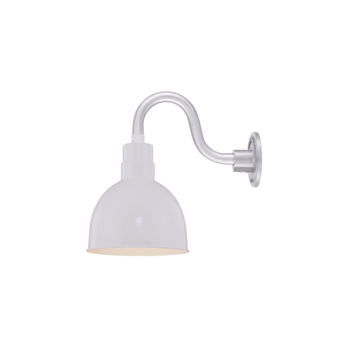 10'' White Deep Bowl Shade With Gooseneck