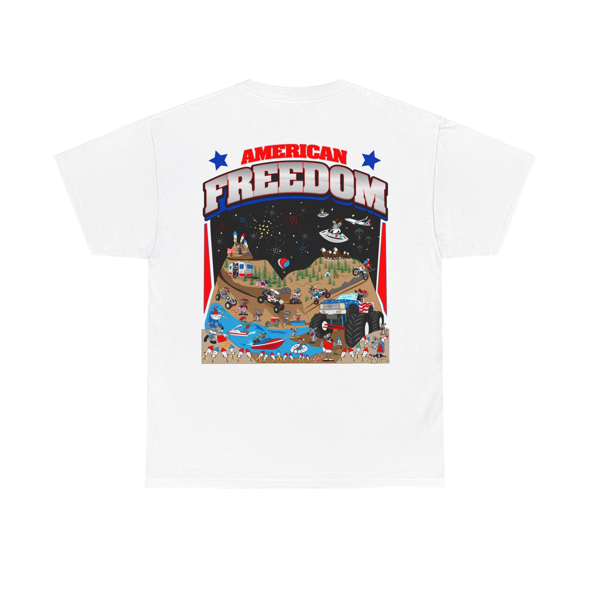 American Freedom GalaxyGraphx DIRTY RATZ White T-Shirt