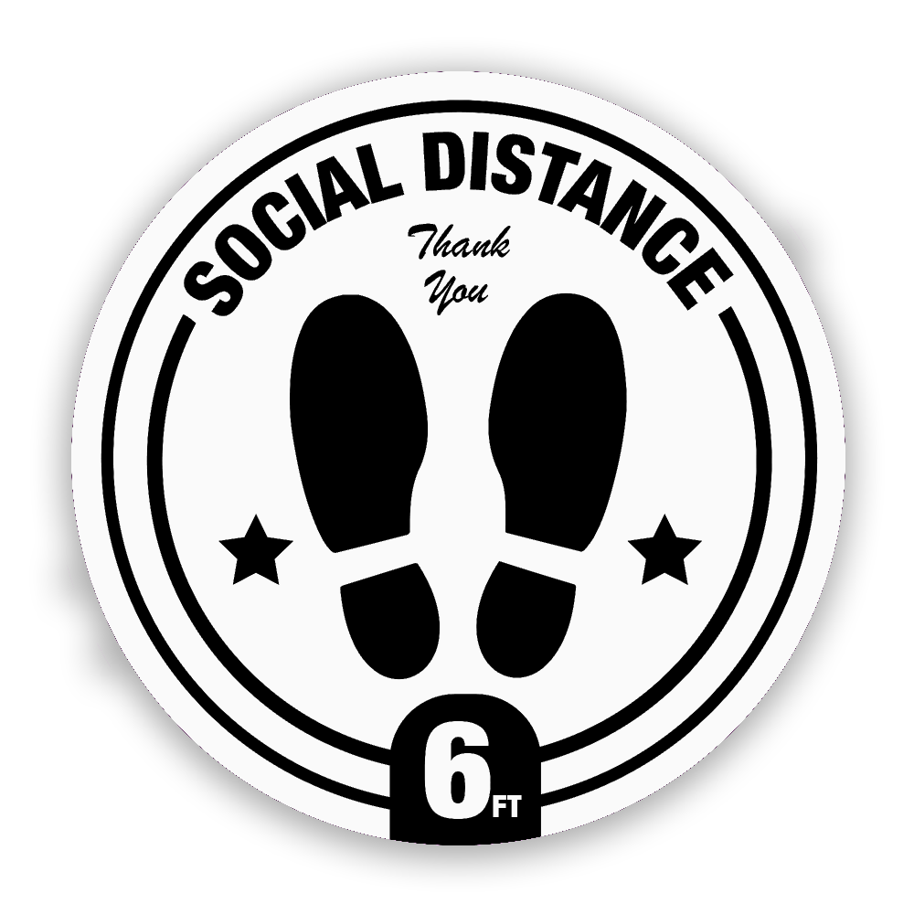 SOCIAL DISTANCE Heavy Duty FLOOR GRAPHICS DECALS