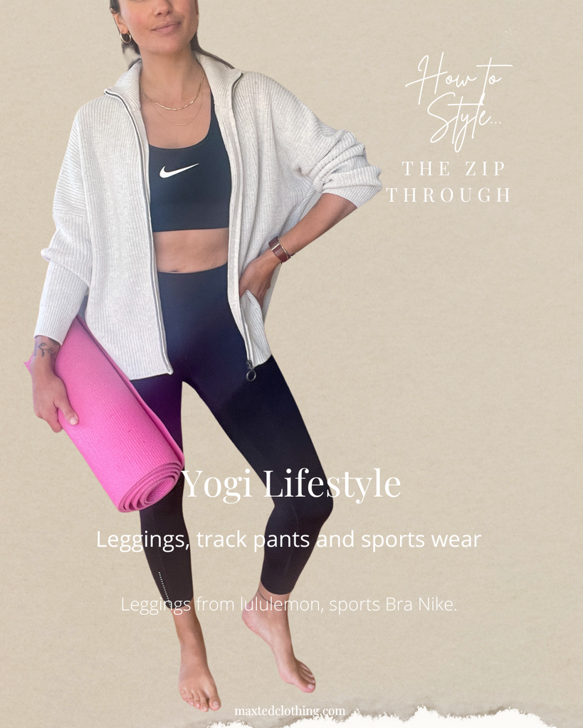 activewear with a zip through knit