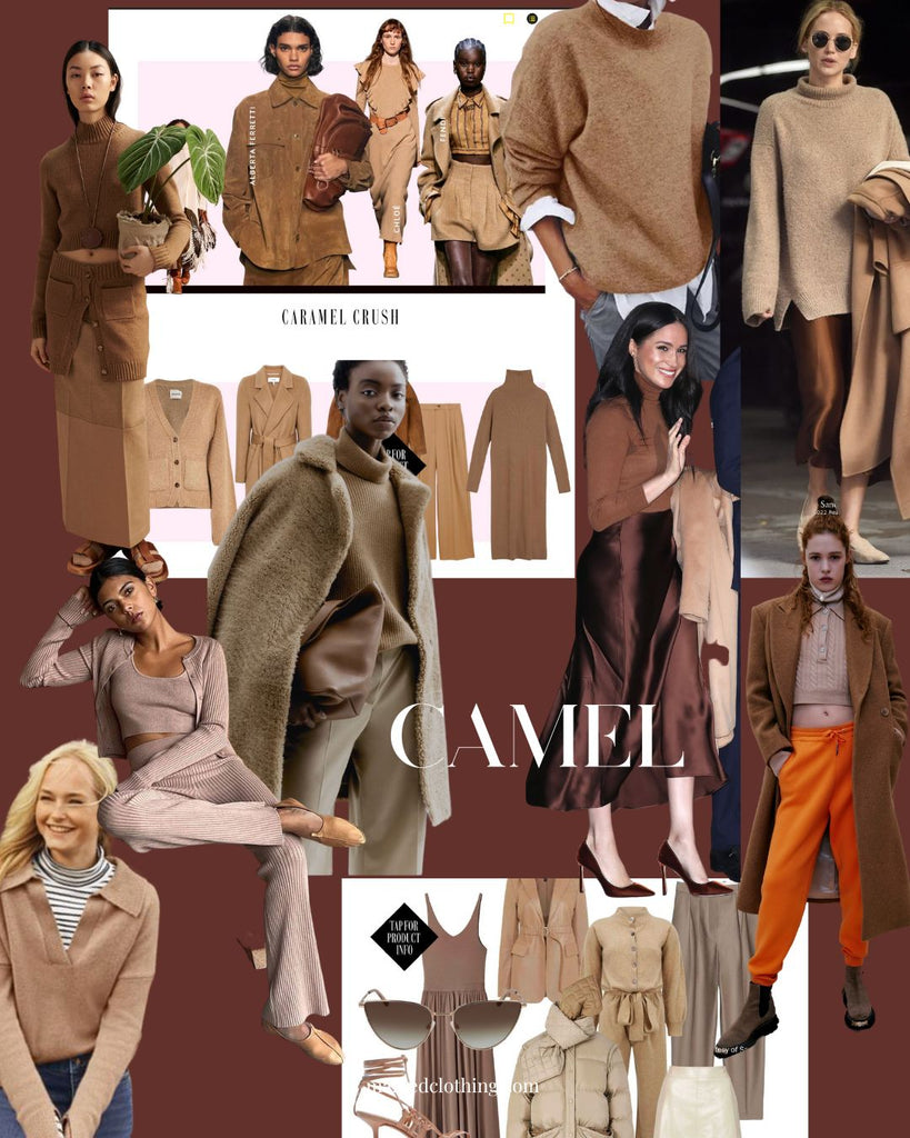 outfits styled with camel tones