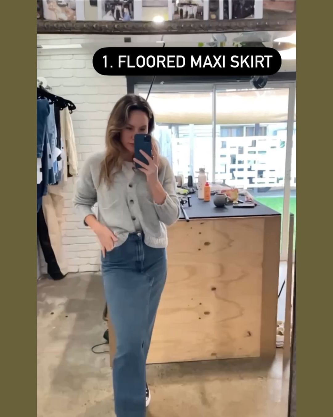 Floored maxi skirt