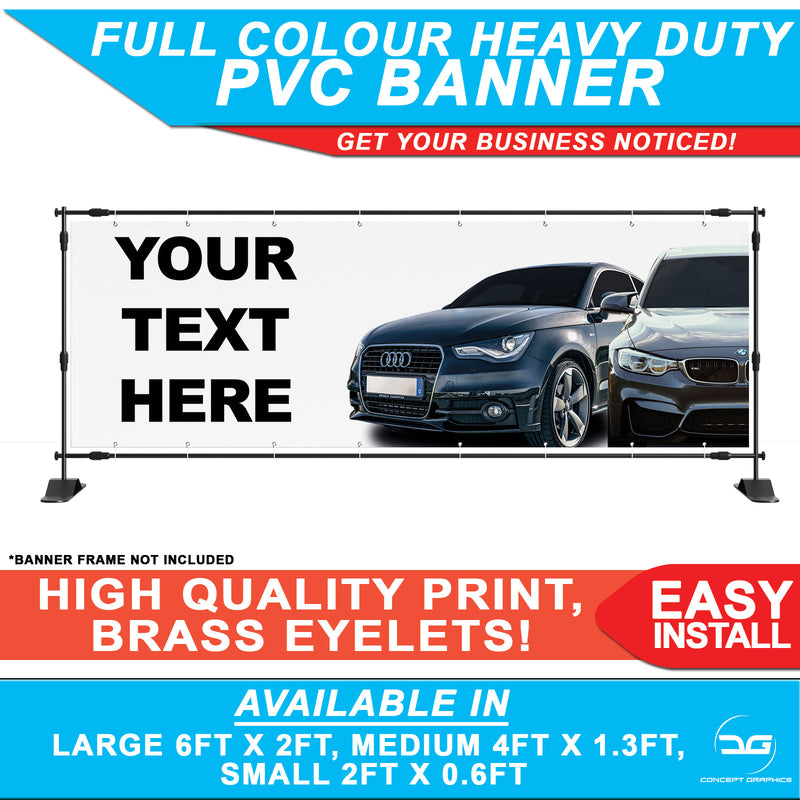 Custom Personalised Text Car Sales PVC Banner Sign