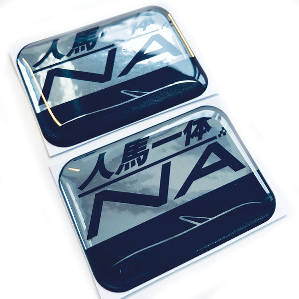 2x Rotary Engine Chrome Mazda RX8 Domed Gel Badges