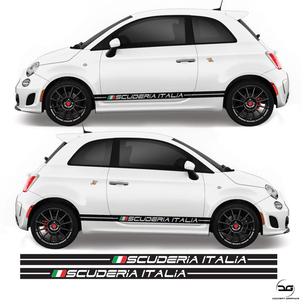 Fiat 500 Abarth Ferrari Funny Vinyl Decal Stickers - Set of 3