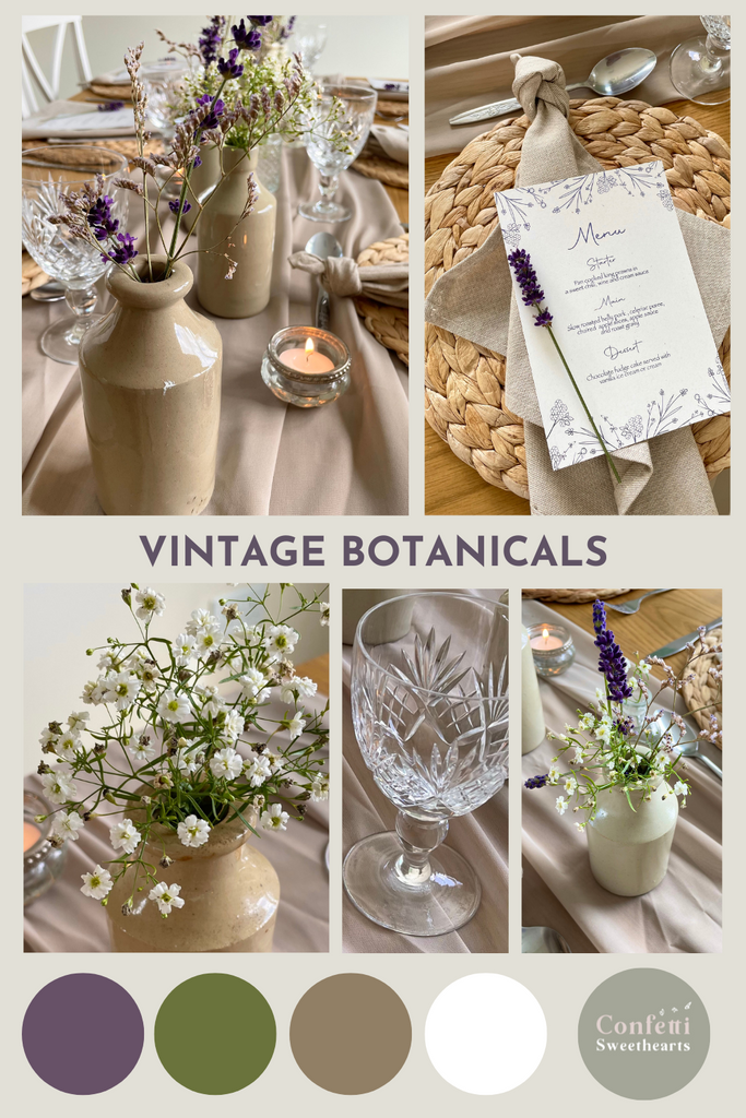 vintage wedding tablescape