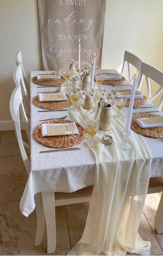 pale yellow tablescape spring