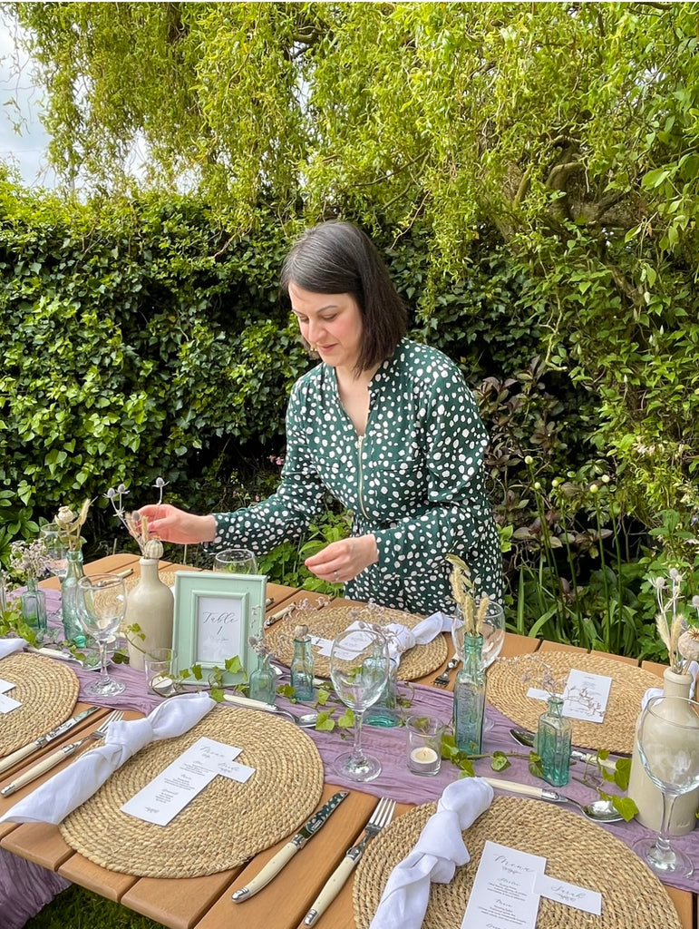 table styling in the garden