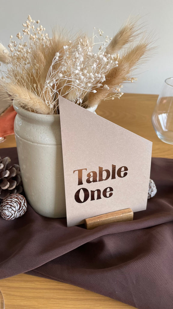 bronze wedding table numbers