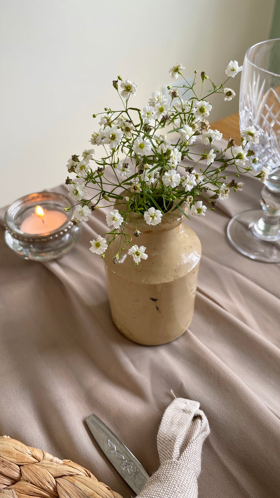 gypsophila in vintage bottles