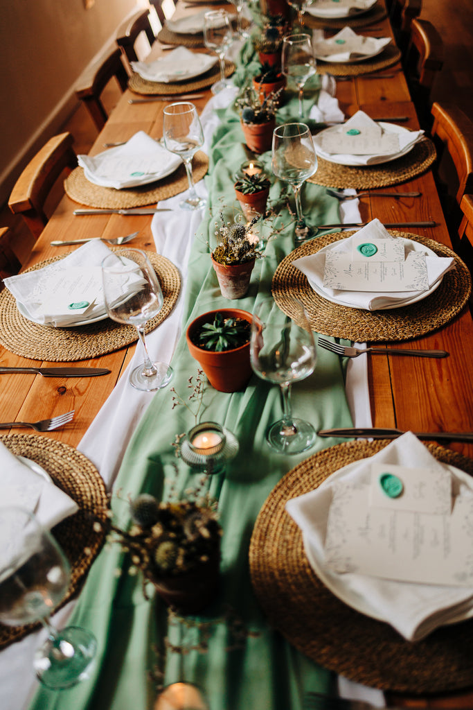 wedding table with plants