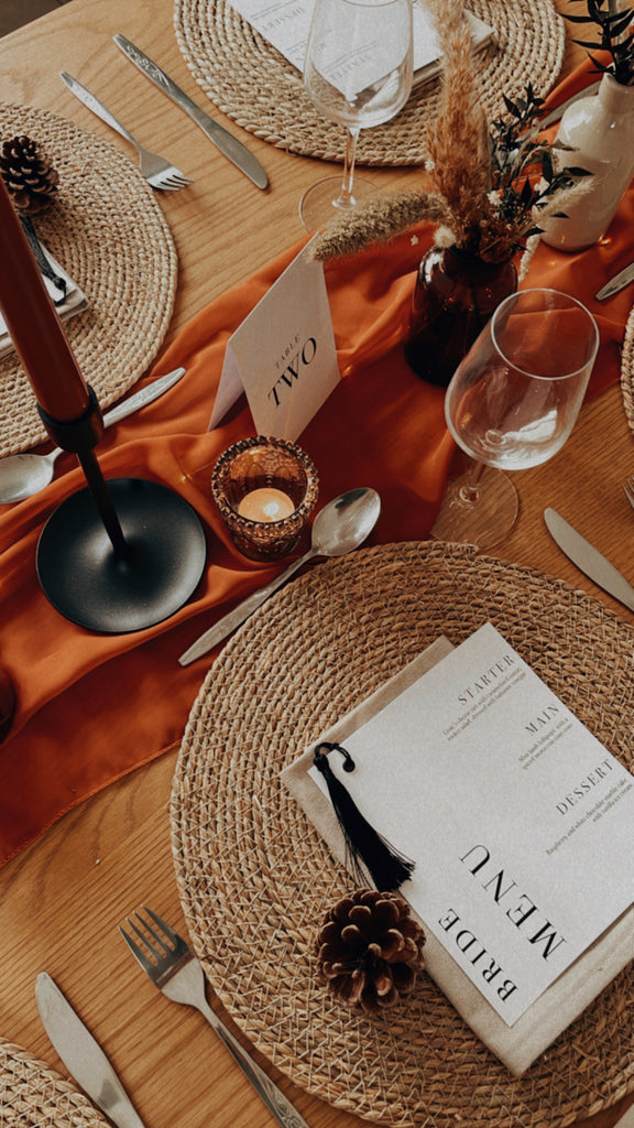 autumn rust wedding tables