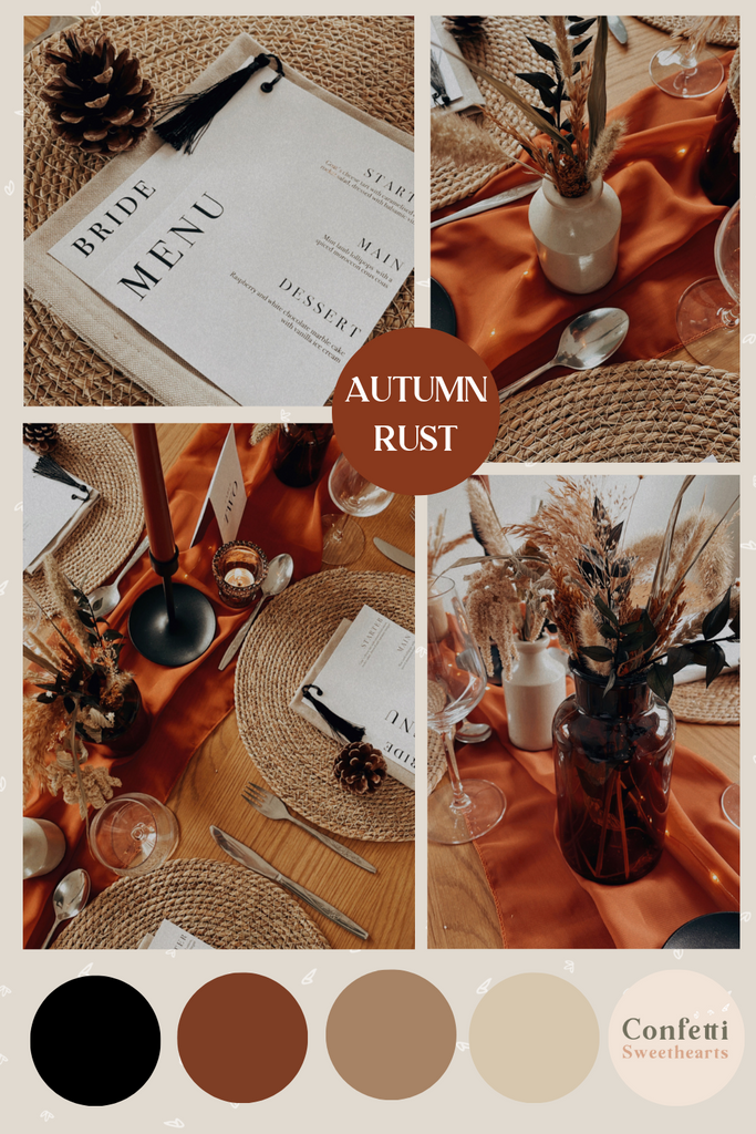 autumn rust wedding mood board