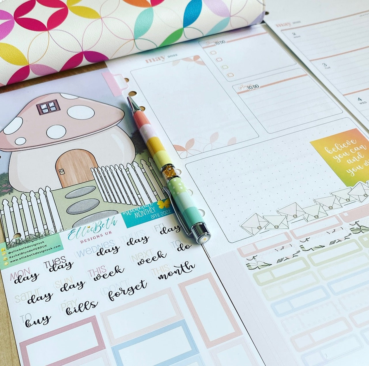 KAP planner with EBDUK stickers