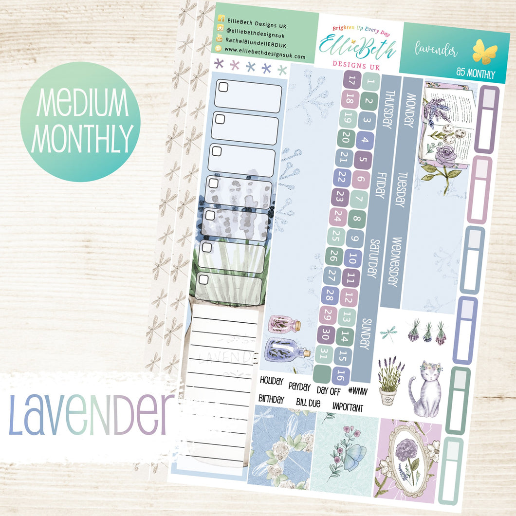 Lavender - A5 Monthly/ Medium Monthly - choose your month! 3.85