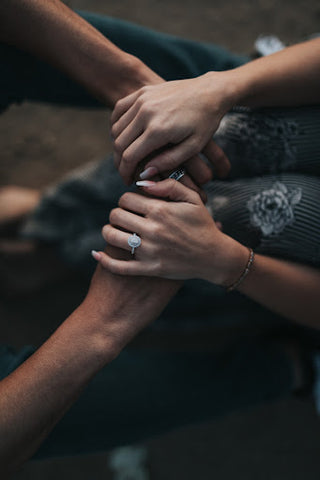 A couple holding hands