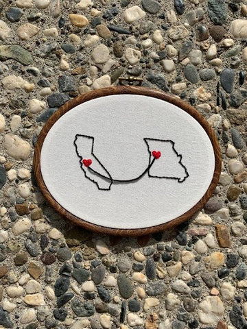 long-distance relationship embroidery