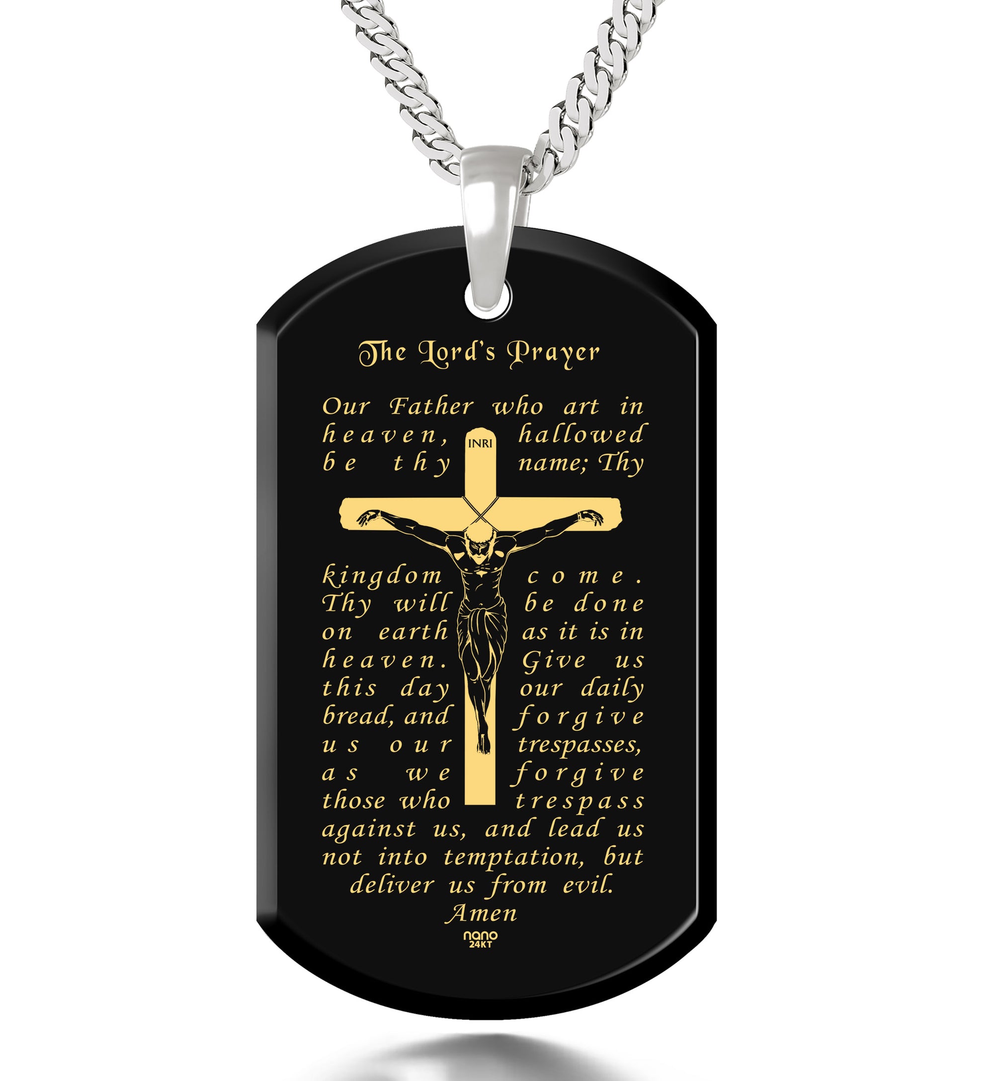 lord's prayer dog tag necklace