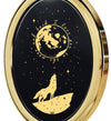 I Love You to the Moon and Back Necklace Wolf Pendant 24k Gold Inscribed on Onyx - NanoStyle Jewelry