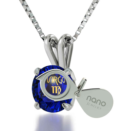 Amazon.com: Virgo the Maiden Filigree Crescent Zodiac Necklace with Letter  Charm and Swarovski Birthstone Crystal, August Birthday, September Birthday  * Hand-crafted with lOve! : Handmade Products