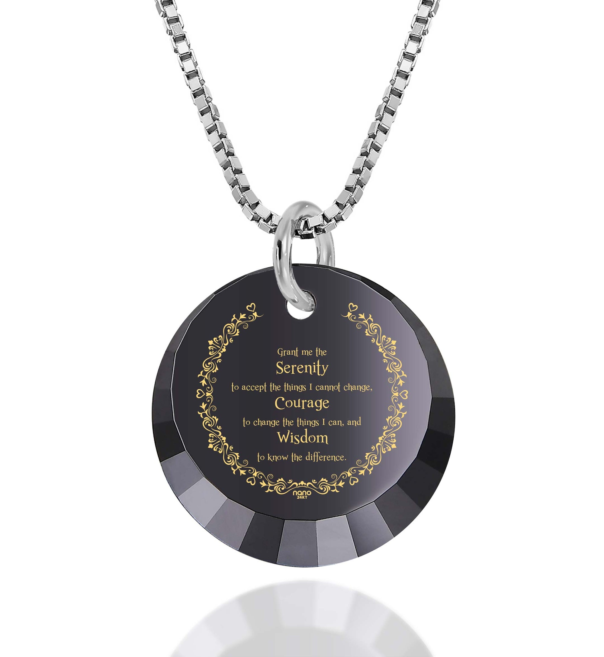 gold serenity prayer necklace