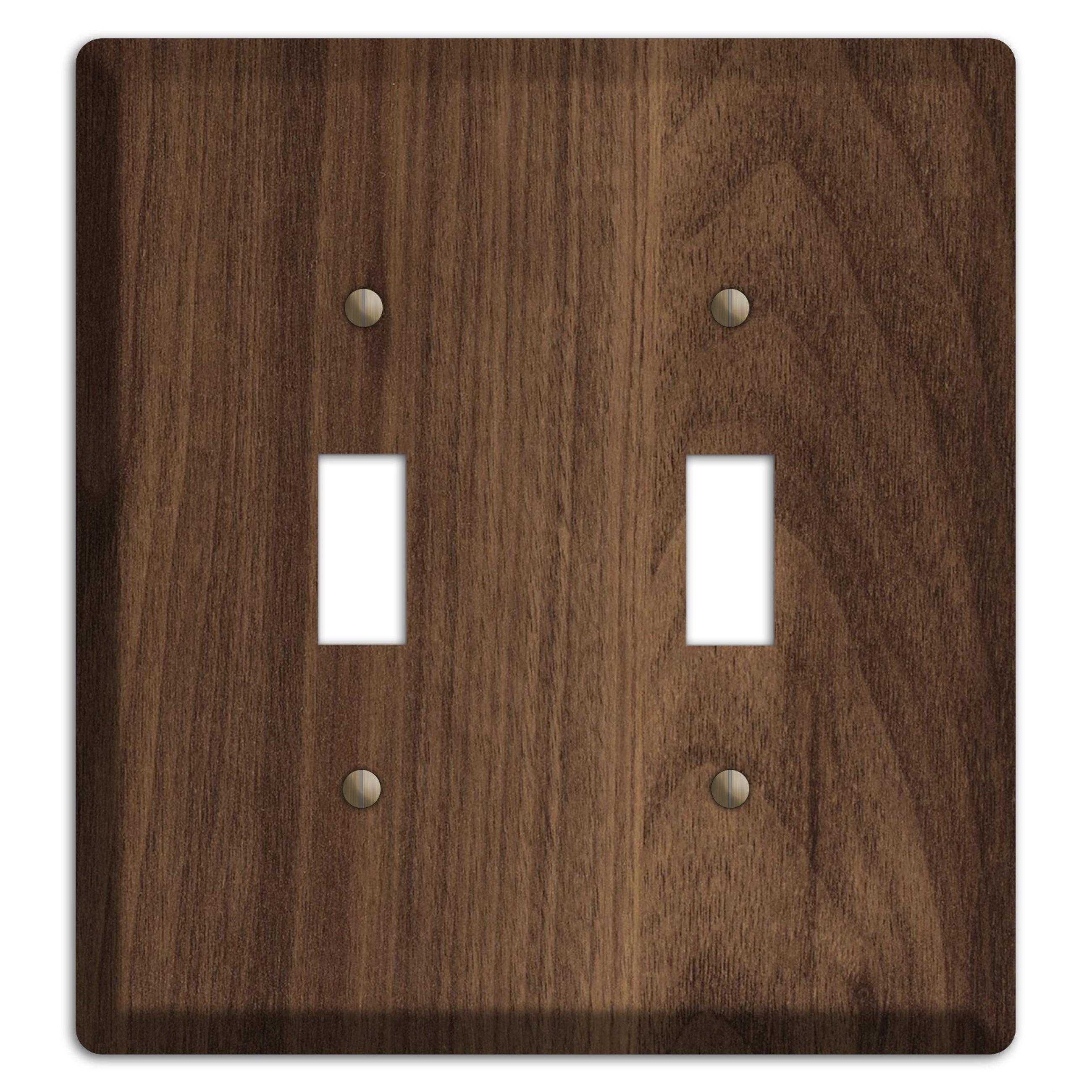 Walnut Wood Duplex Outlet Cover Plate –