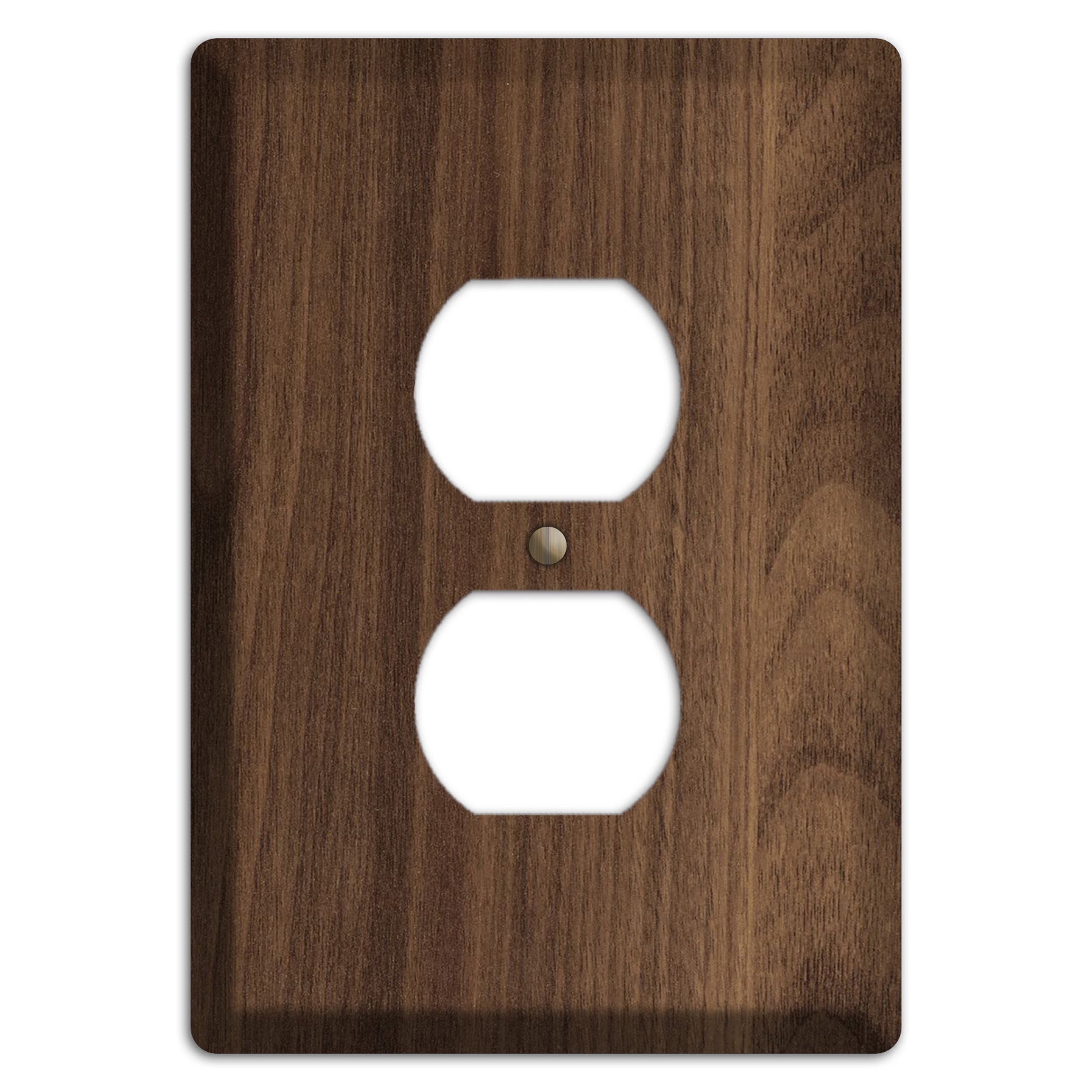 Unfinished Walnut Wood Duplex Outlet Cover Plate –