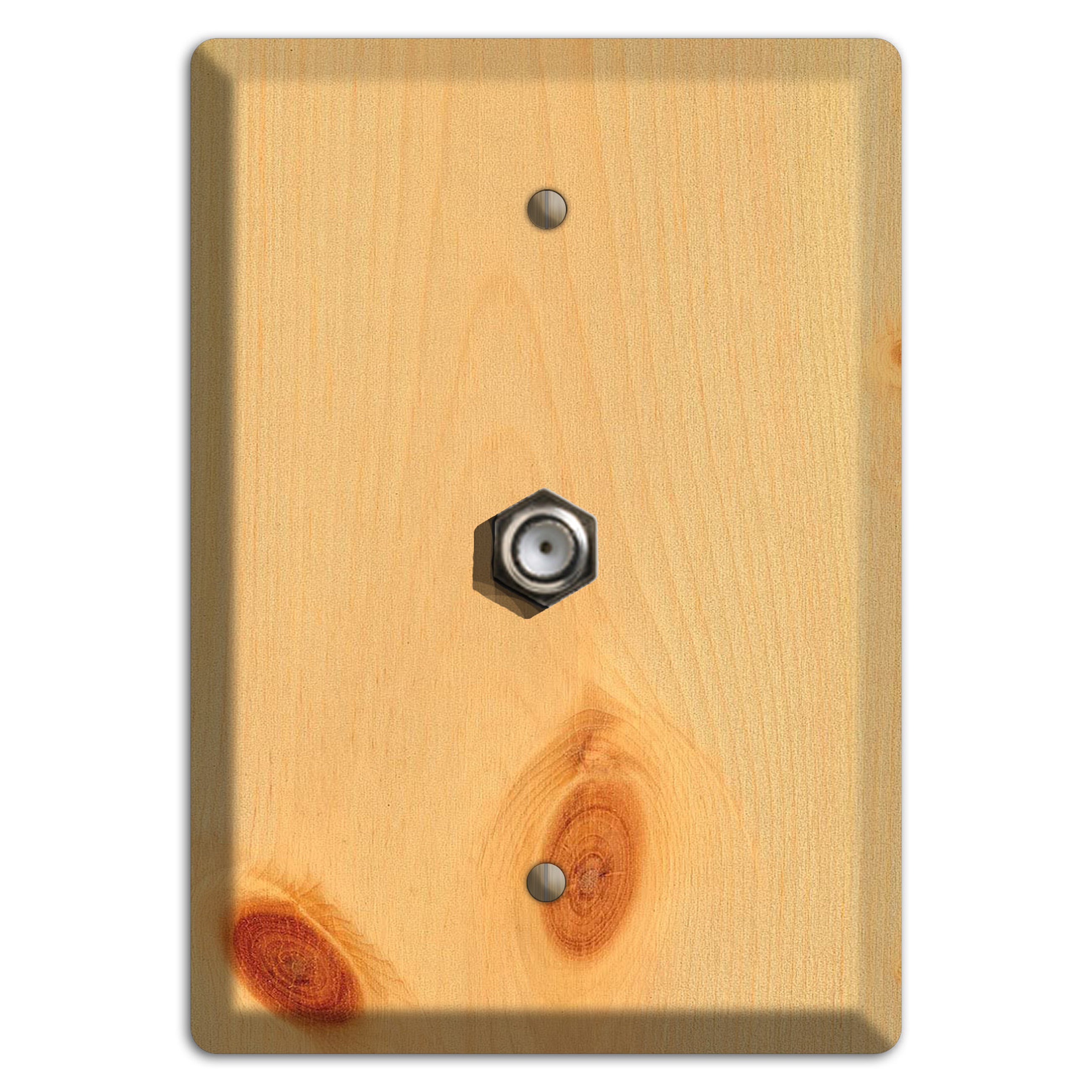 Unfinished Pine Wood Duplex Outlet Cover Plate –