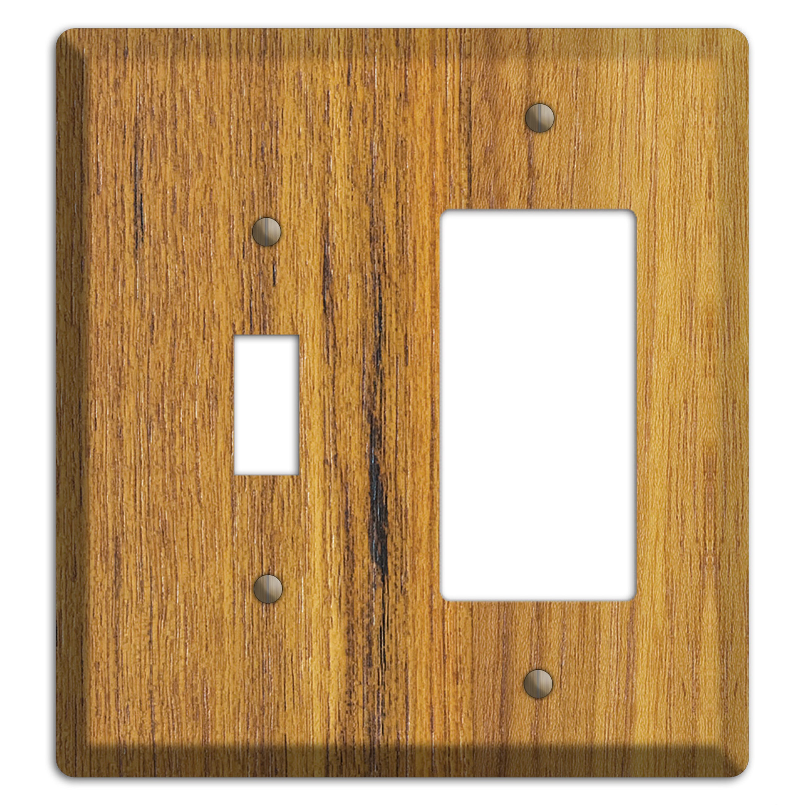 Teak Wood 2 Toggle / Duplex Outlet Cover Plate –