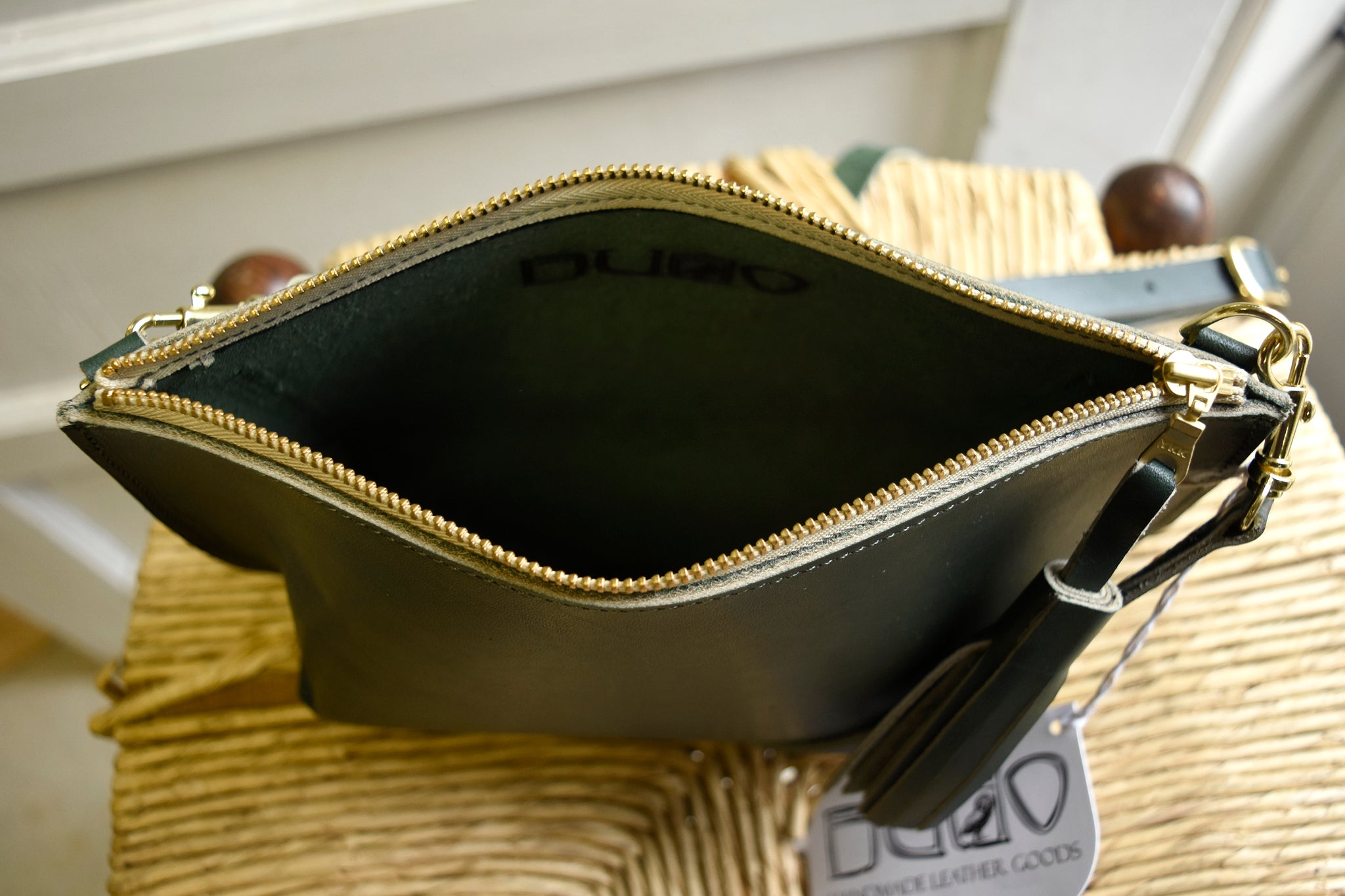 leather zipper bag