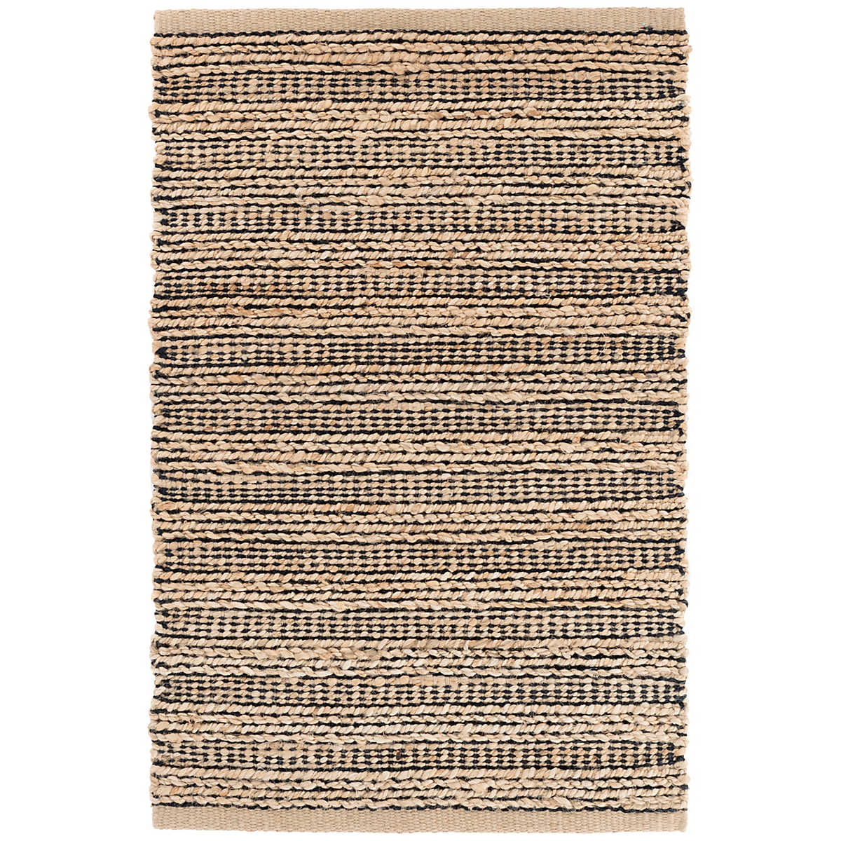 Kuba Black Woven Jute Rug - Rainsford Company