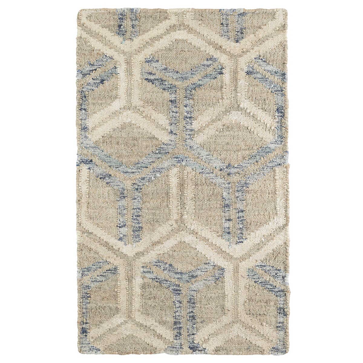 Gridwork Ivory Woven Jute Rug - Rainsford Company