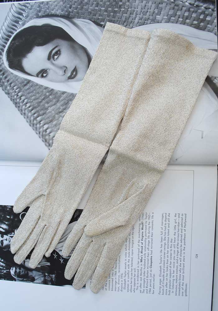 gold opera gloves