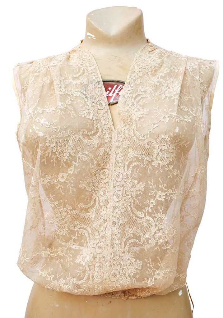 1930s Vintage Net Tea-Lace Camisole Top • Chantilly Lace – Top Notch ...