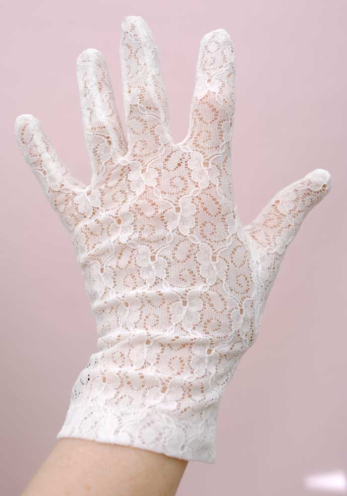 vintage white lace gloves