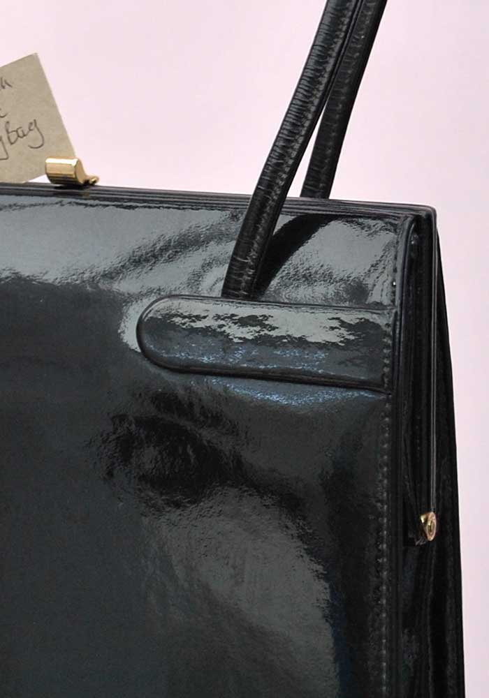 Vintage 60s Black Patent Leather Kelly Handbag – Top Notch Vintage