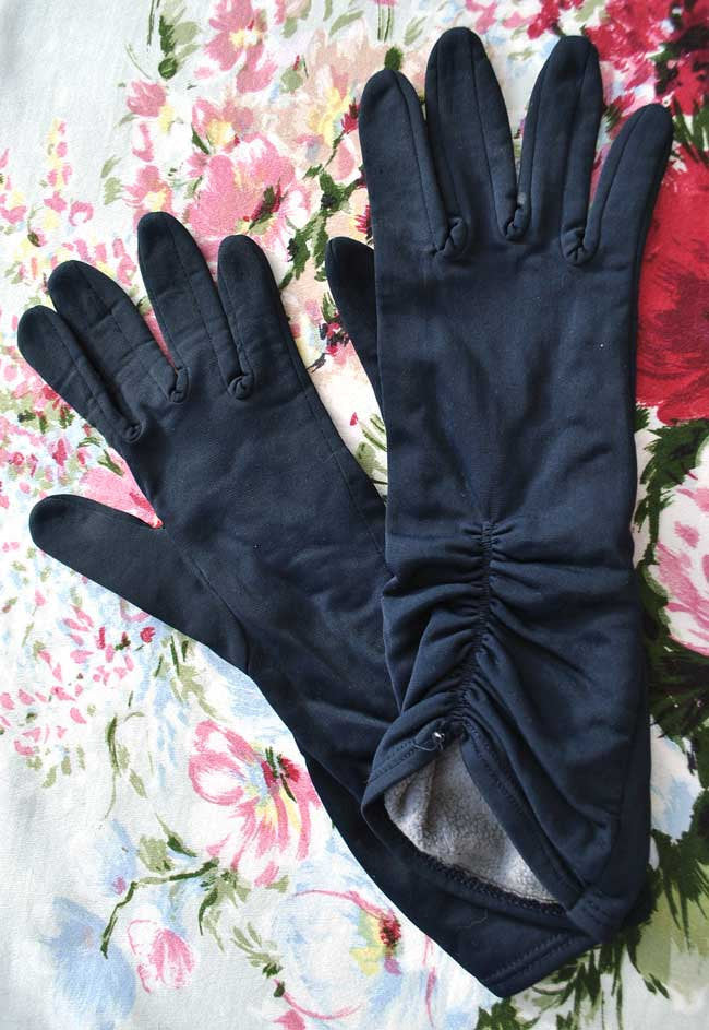 navy blue evening gloves