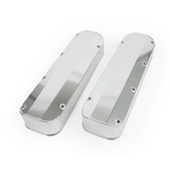 Top Street Performance Valve Covers - Fab. Alum., Long Bolt w/o Holes BBF, Clear Anodized