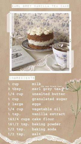 Recipe for Earl Grey tea cake with vanilla buttercream