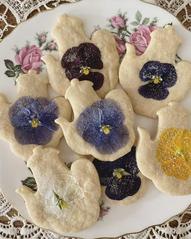 Floral tea party cookies